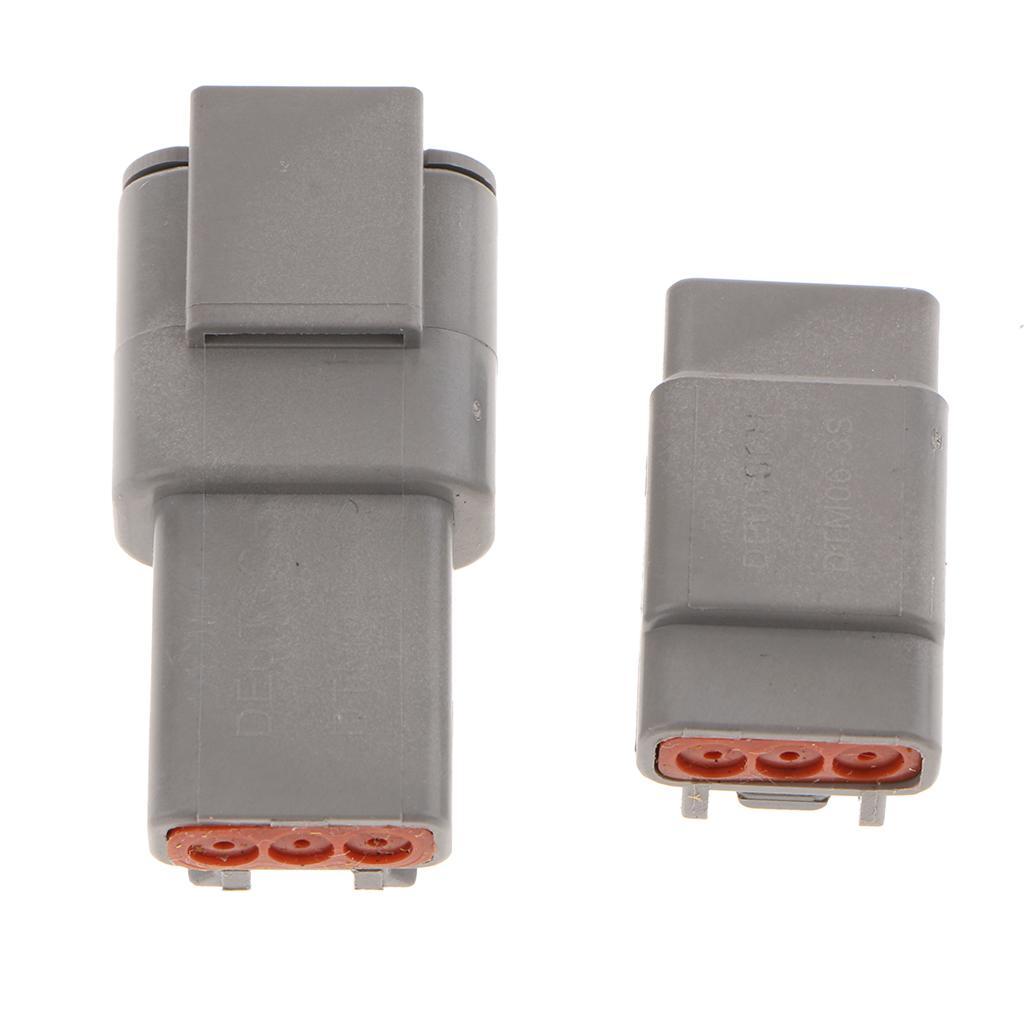 1 Set 3Pins Way Sealed Waterproof Electrical Wire Connector  Terminals