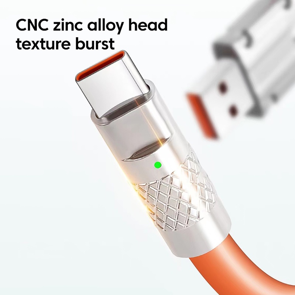 Cáp sạc nhanh 120w cá mập bọc thép USB  ra Type C dây silicon dài 1.5m - hàng chính hãng