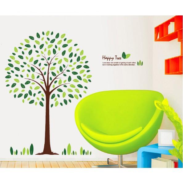 Decal trang trí tường - Cây lá hình tròn Xinh xắn