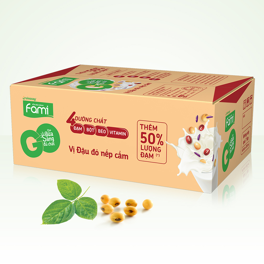 Thùng Sữa đậu nành FamiGo đậu đỏ nếp cẩm