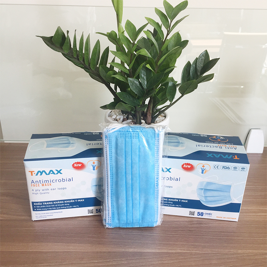 - Khẩu Trang Y Tế Cao Cấp Tmax - 4 Lớp Kháng Khuẩn / 99% Lọc Khuẩn, Bụi, Virus / Người Lớn – HÀNG CHÍNH HÃNG