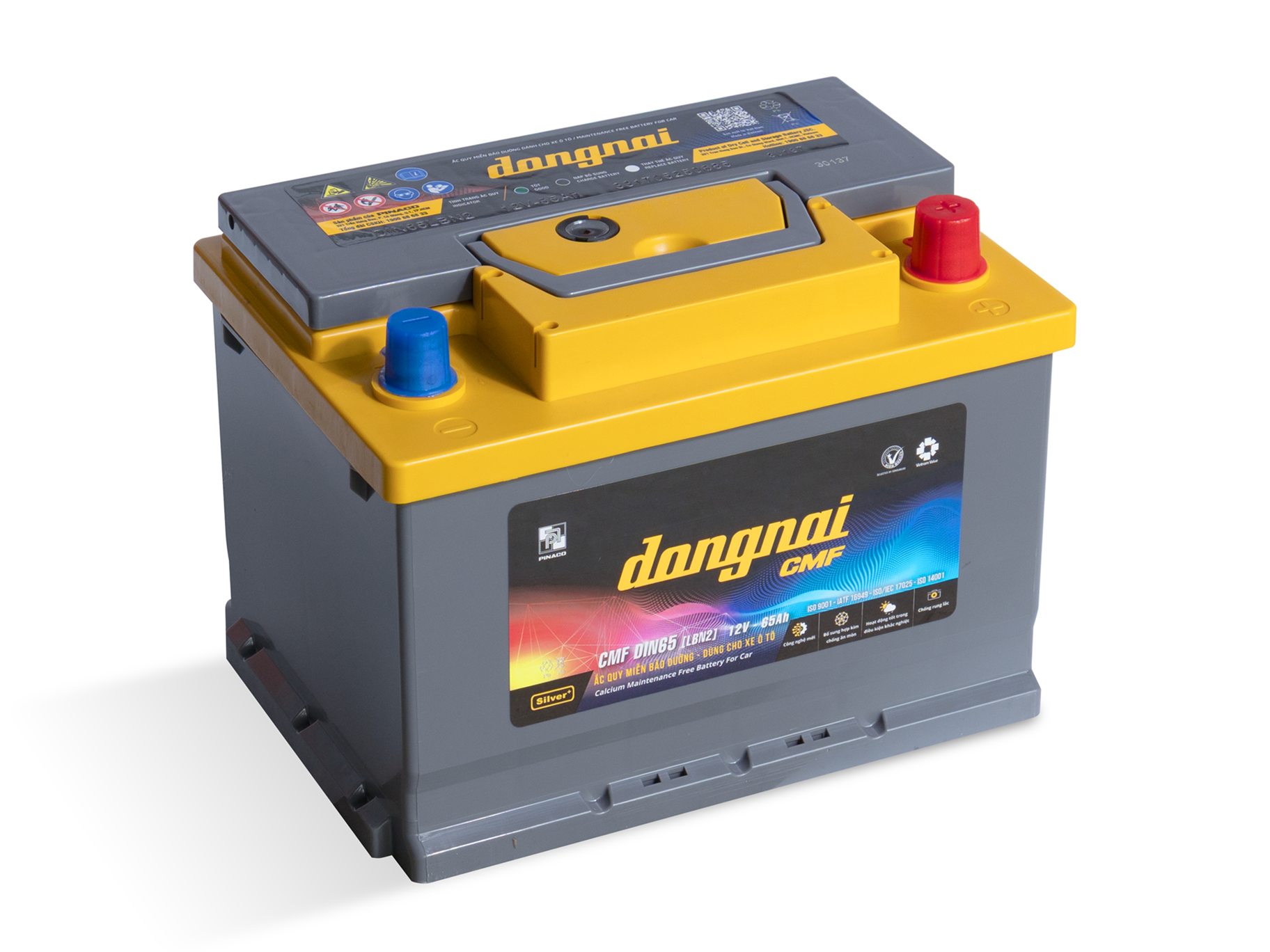Ắc quy Dongnai CMF DIN65 [LBN2] - 12V - 65Ah miễn bảo dưỡng- dùng cho oto