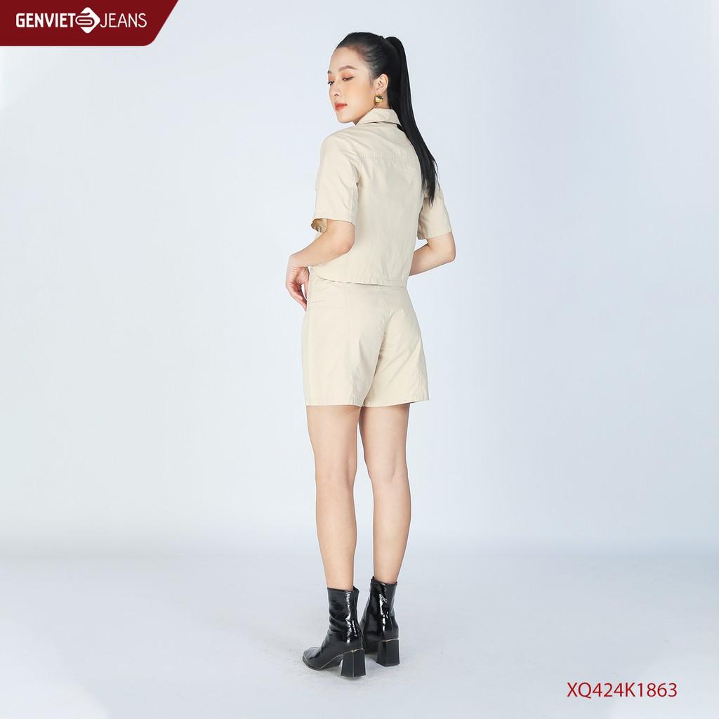 Quần sooc nữ ống suông XQ424K1863 GENVIET