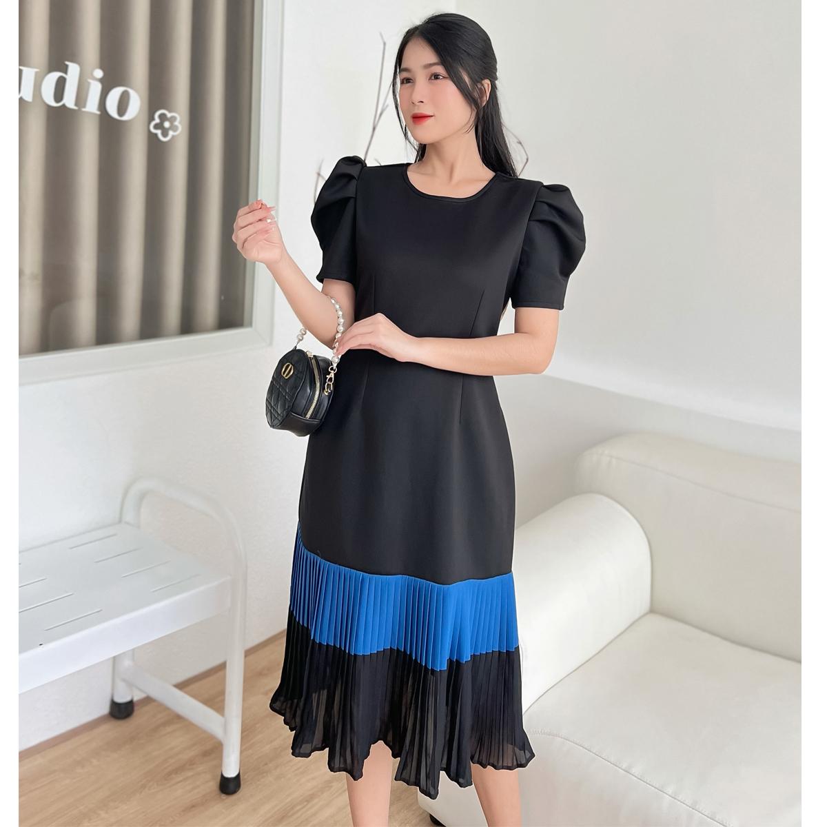 [HCM] Đầm suôn phối dập li MS09  - Lady Fashion