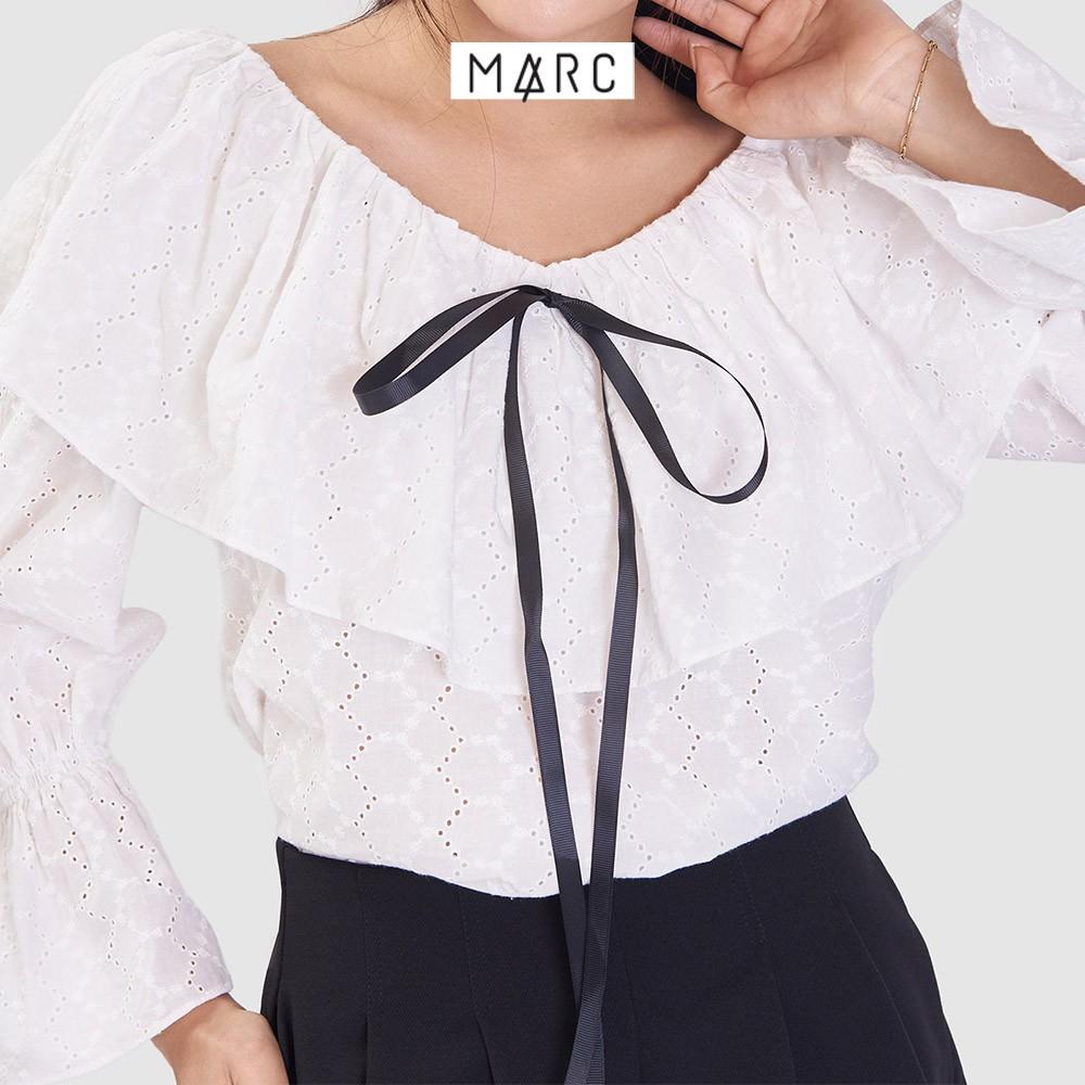 Áo kiểu nữ MARC FASHION ren cổ bèo kèm nơ ruy băng