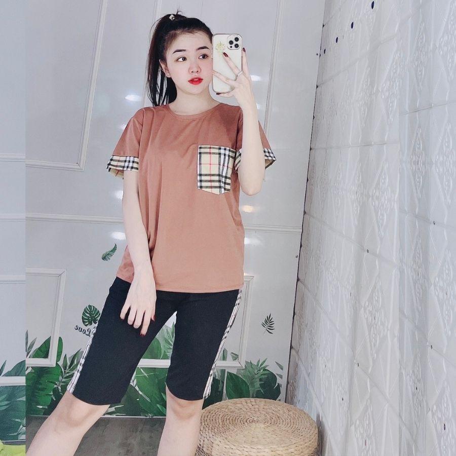 Đồ bộ nữ bộ ngủ trung niên thun cotton thể thao bigsize ESHOP AD17 đồ bộ mặc nhà quần áo nữ quần lửng đẹp dễ thương cute