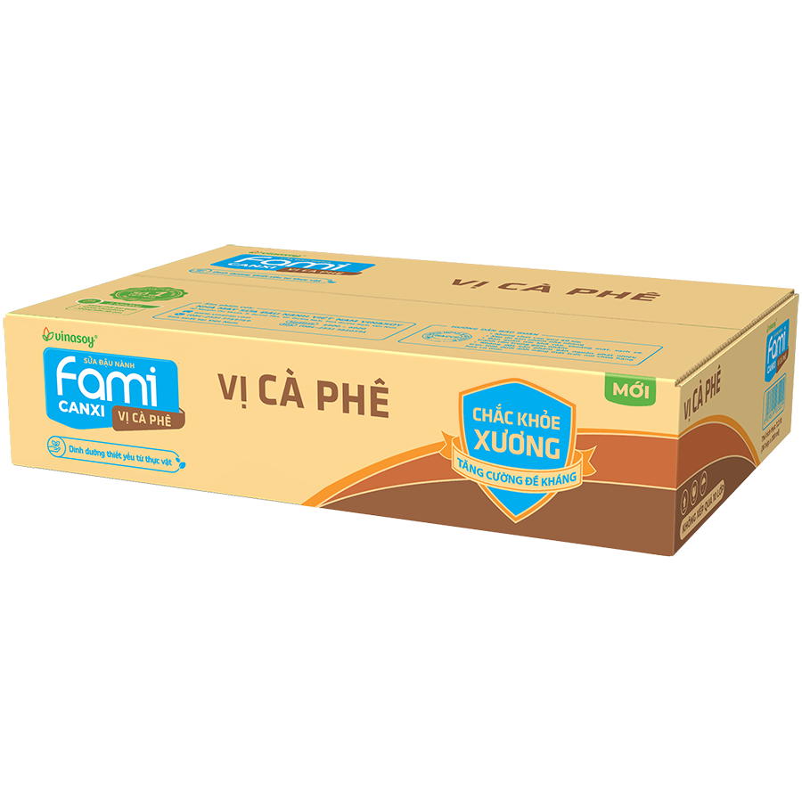 Thùng Sữa đậu nành Vinasoy Fami Canxi vị Cà Phê (200ml x 36 Hộp)