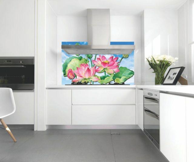 Tranh dán Decal hoa sen thanh tĩnh cao cấp