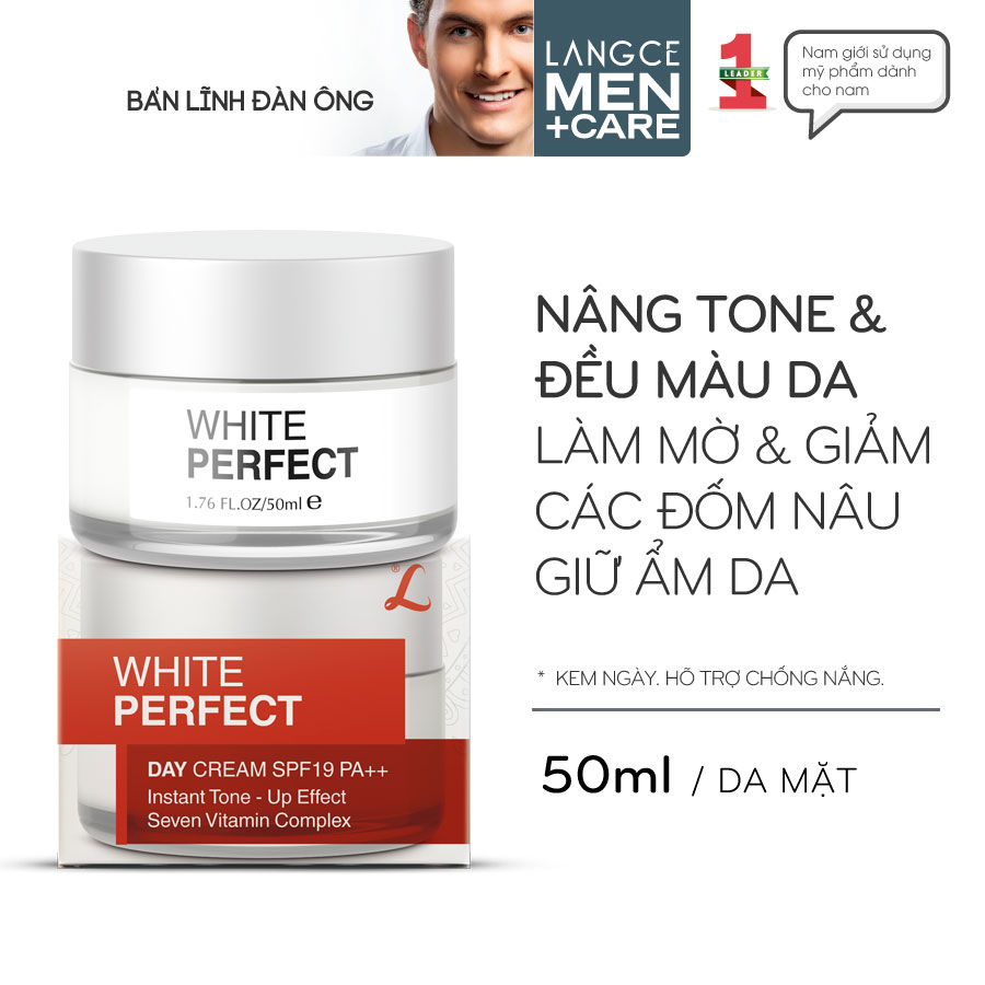 COLLAGEN WHITE PERFECT TRẮNG DA GIỮ ẨM CHỐNG NẮNG SPF19 50ml - KEM NGÀY LANGCE dành cho Nam