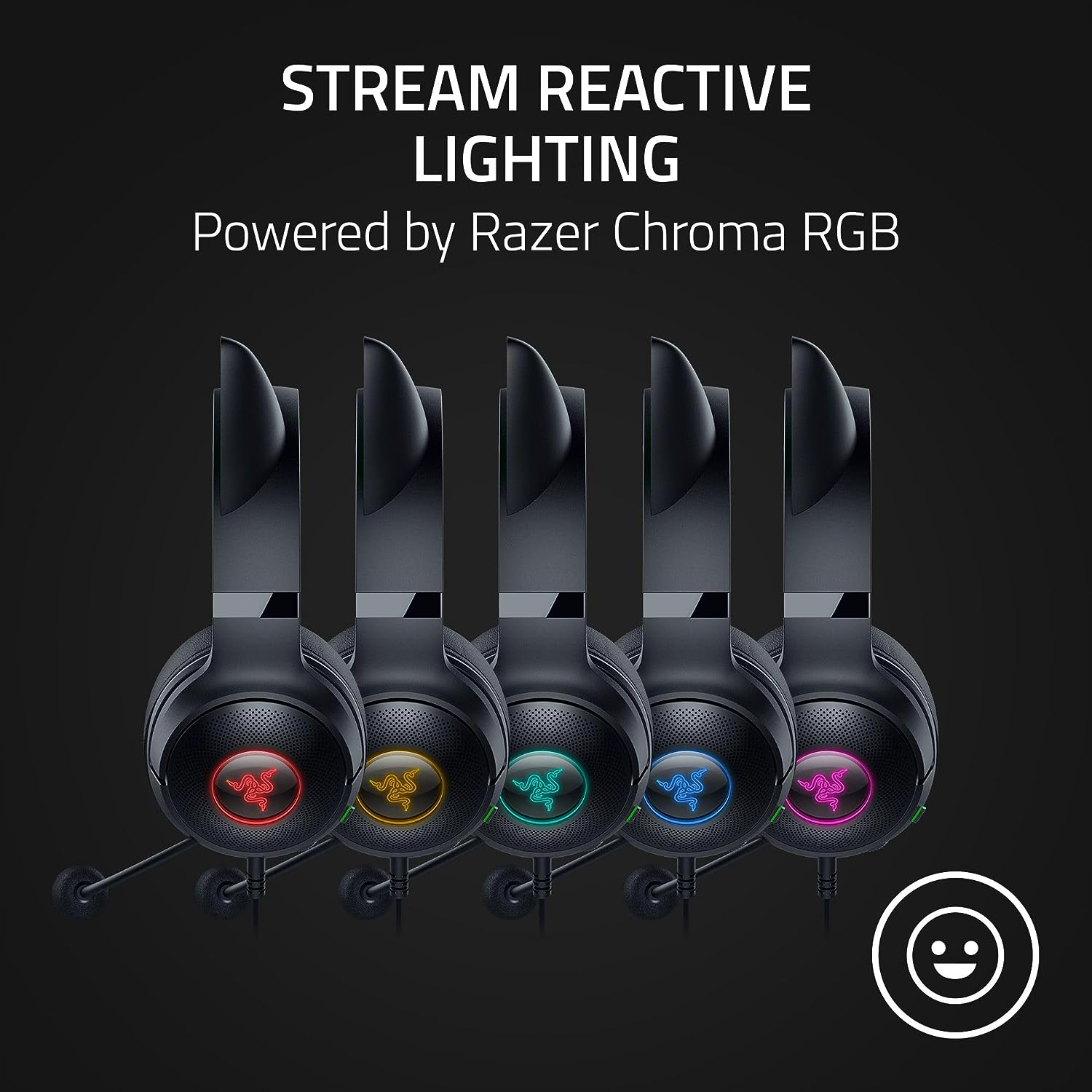 Tai nghe có dây choàng đầu Razer Kraken Kitty V2-USB Headset with RGB Kitty Ears_Mới, hàng chính hãng