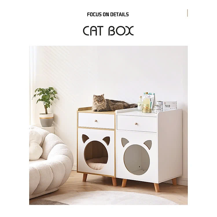 Tab Đầu Giường Kết Hợp Cat Box Có Chân - GP195