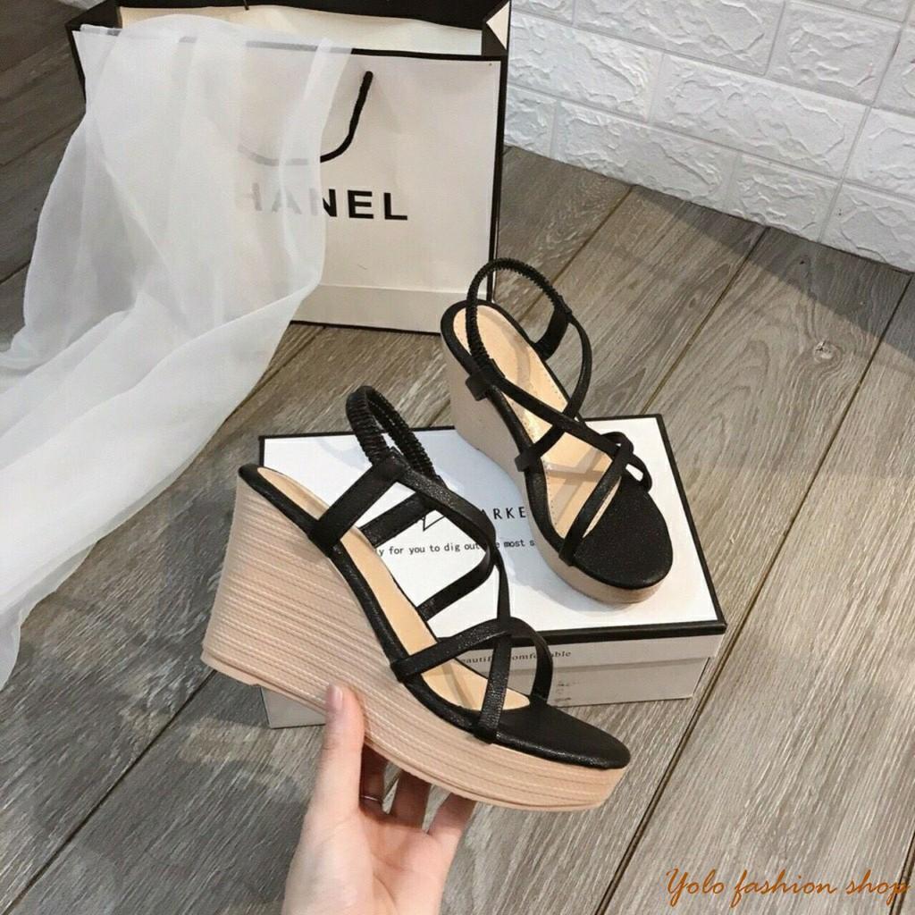 DX3_Sandal nữ đế xuồng 7p quai chéo xinh xắn