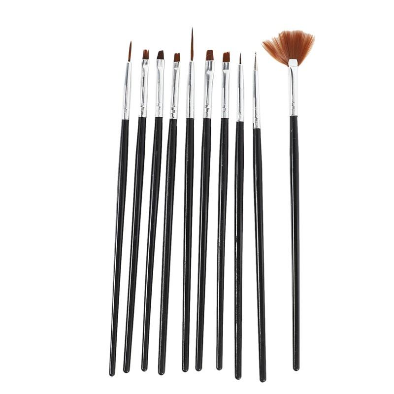 7x Acrylic UV Gel  Brush Set Gel Brush Brush  Art Design Pen black