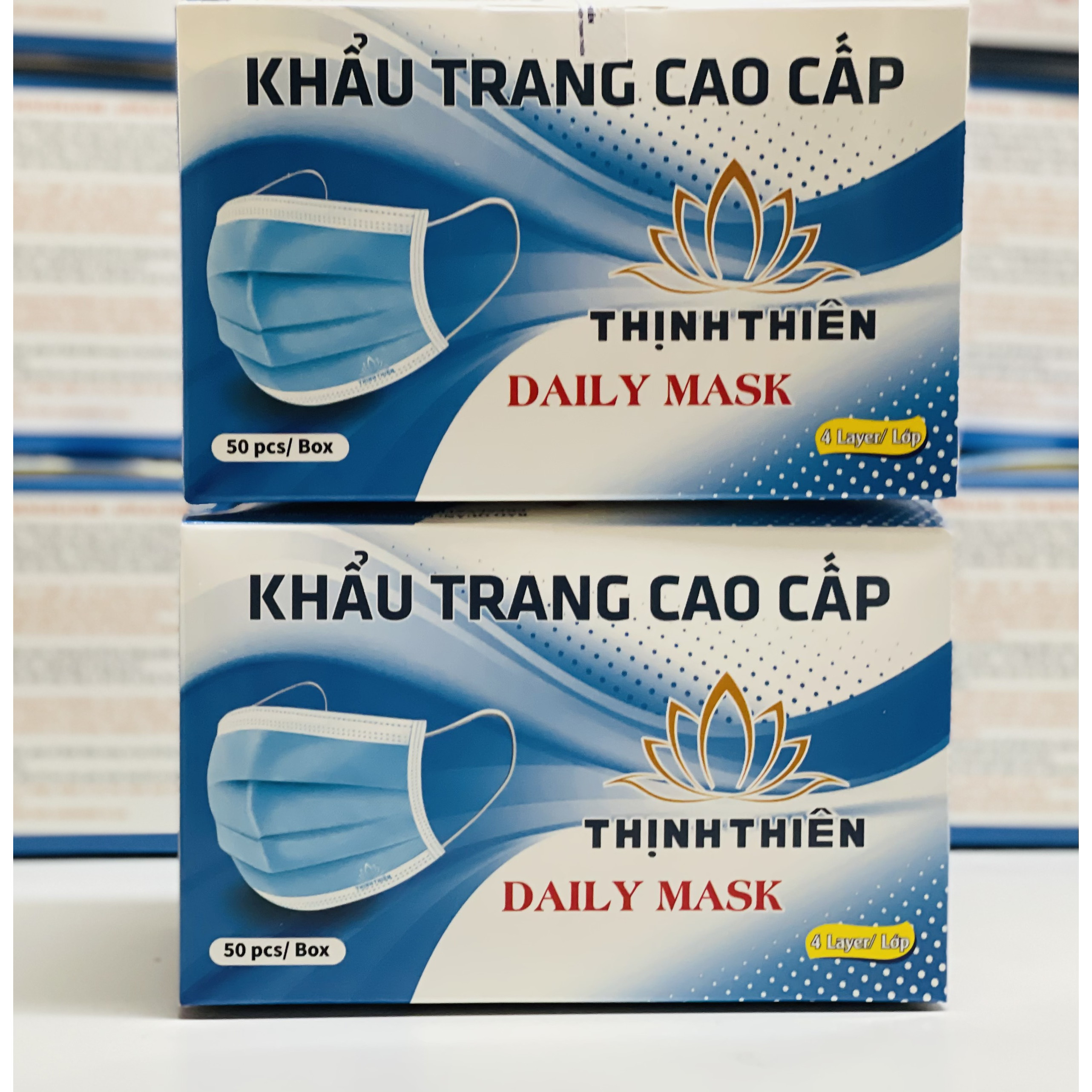 Combo 2 Hộp Khẩu Trang Y Tế 4 Lớp Thịnh Thiên (Màu Xanh)