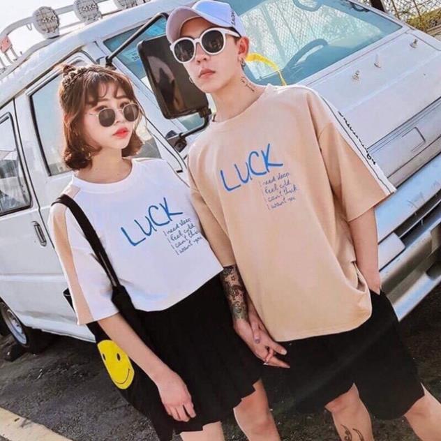 Áo thun form rộng tay lở oversize Luck