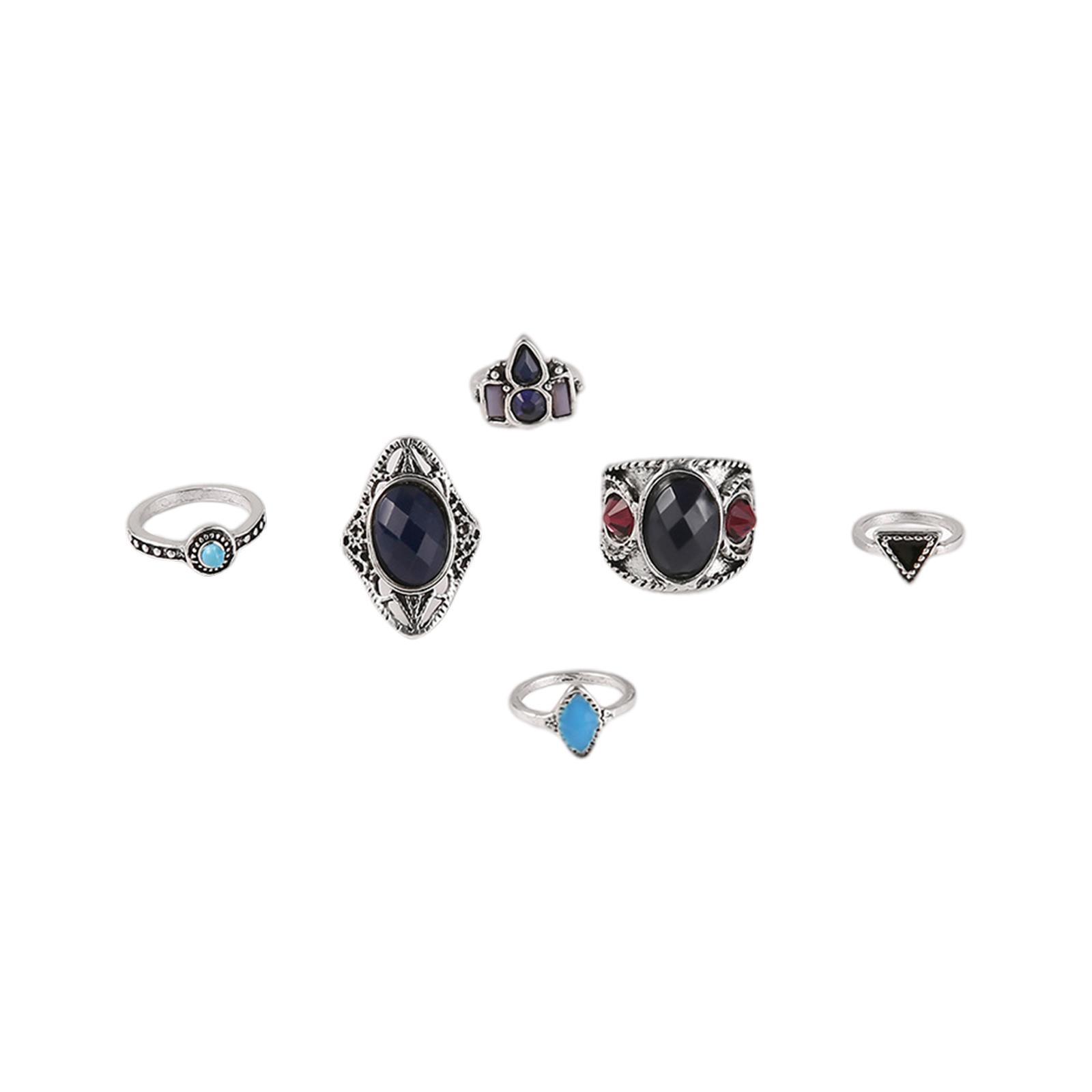 Set of 6 Gemstone   Retro Rhinestones Electroplate Process for Holiday