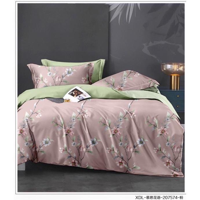 Drap tencel cao cấp chính hãng bộ chăn ga 5 món ÔM DÂY KHOÁ nệm 5-27p