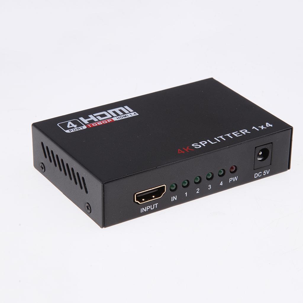 HDMI Splitter 1 x 4/1 In 4 Out Amplifier Switcher Box Support 4KX2K 3D