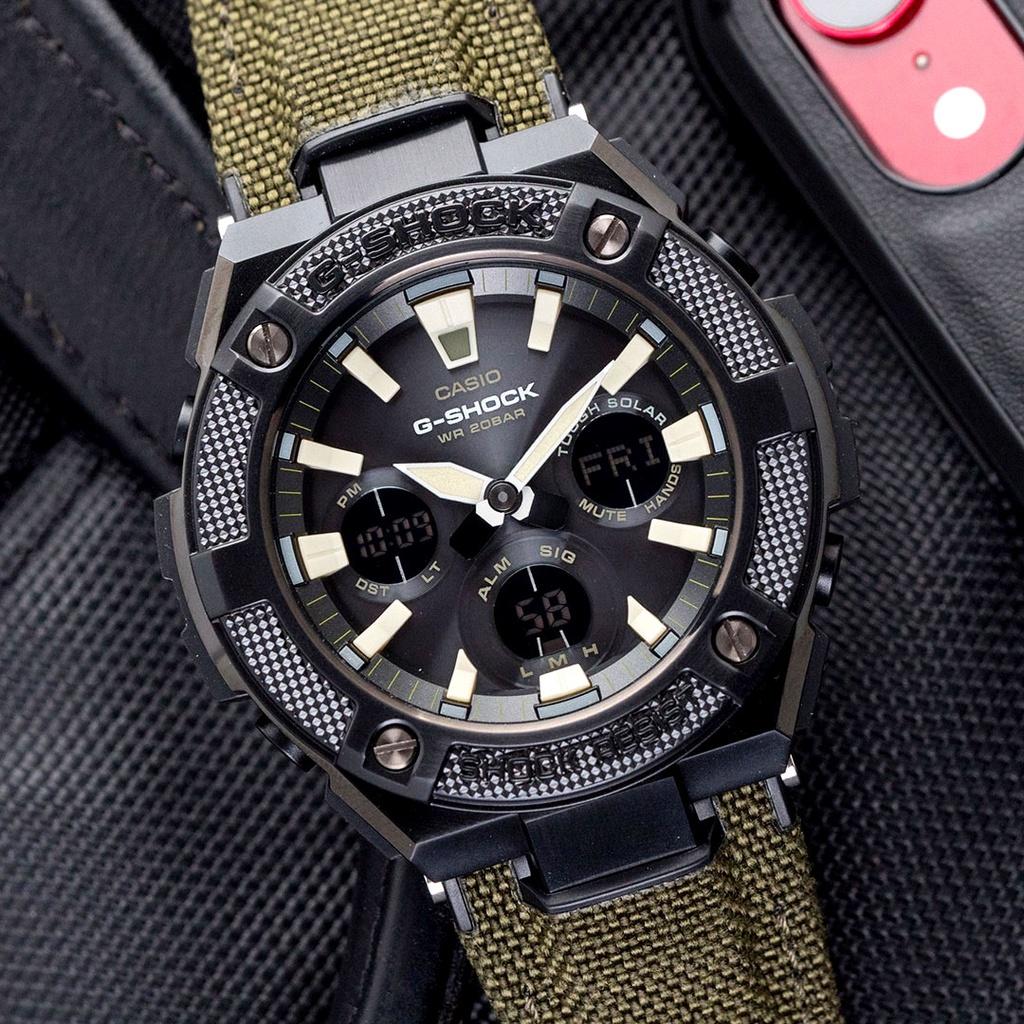 Đồng Hồ Nam Dây Vải Casio G-Shock GST-S130BC-1A3 Vỏ Thép Chính Hãng | GST-S130BC-1A3DR Pin Năng Lượng Mặt Trời