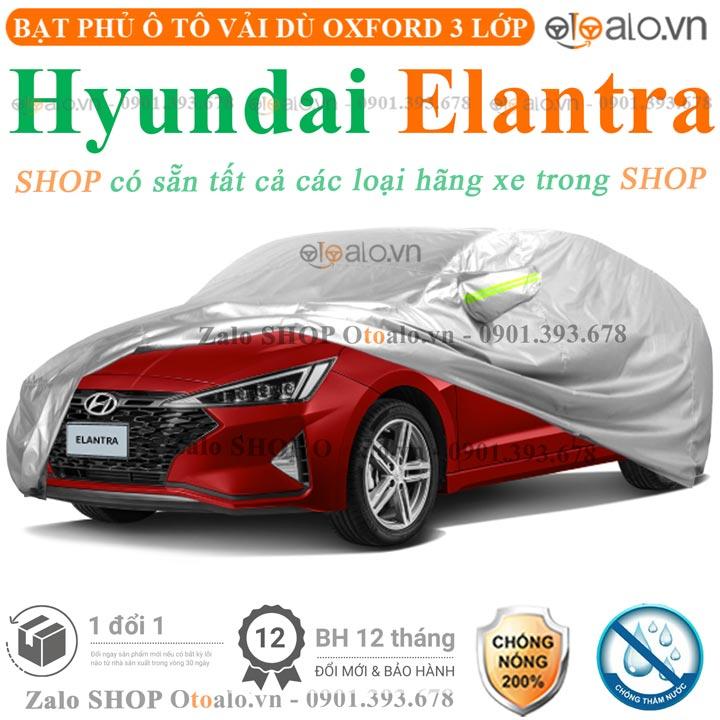 Bạt phủ ô tô dành cho xe Hyundai Elantra 3 lớp cao cấp