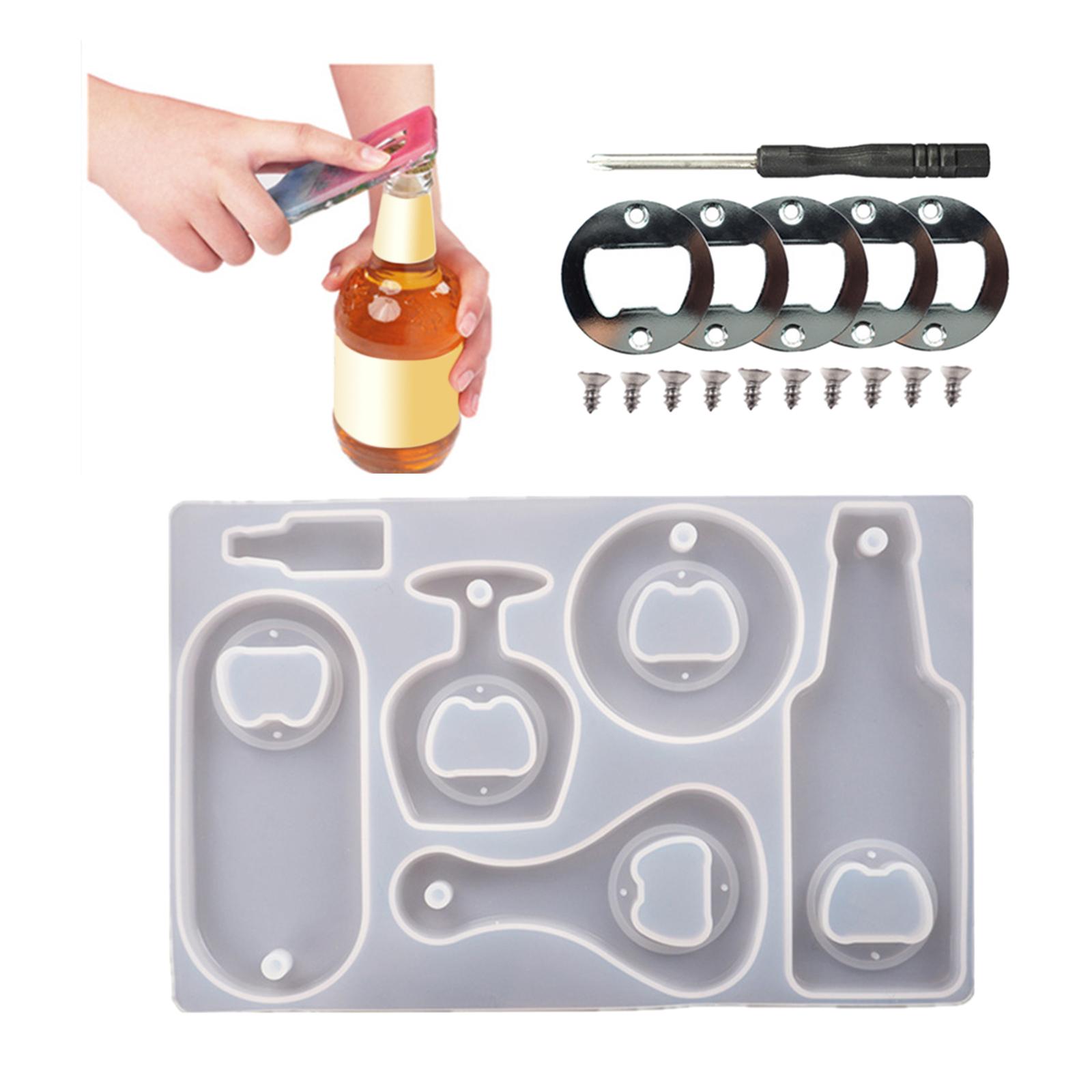 DIY Resin Molds Kit Beer Opener Silicone Molds Epoxy Mirror Silicone Mold for Art Crafts Epoxy Resin Casting Wine Corkscrew Epoxy Molds