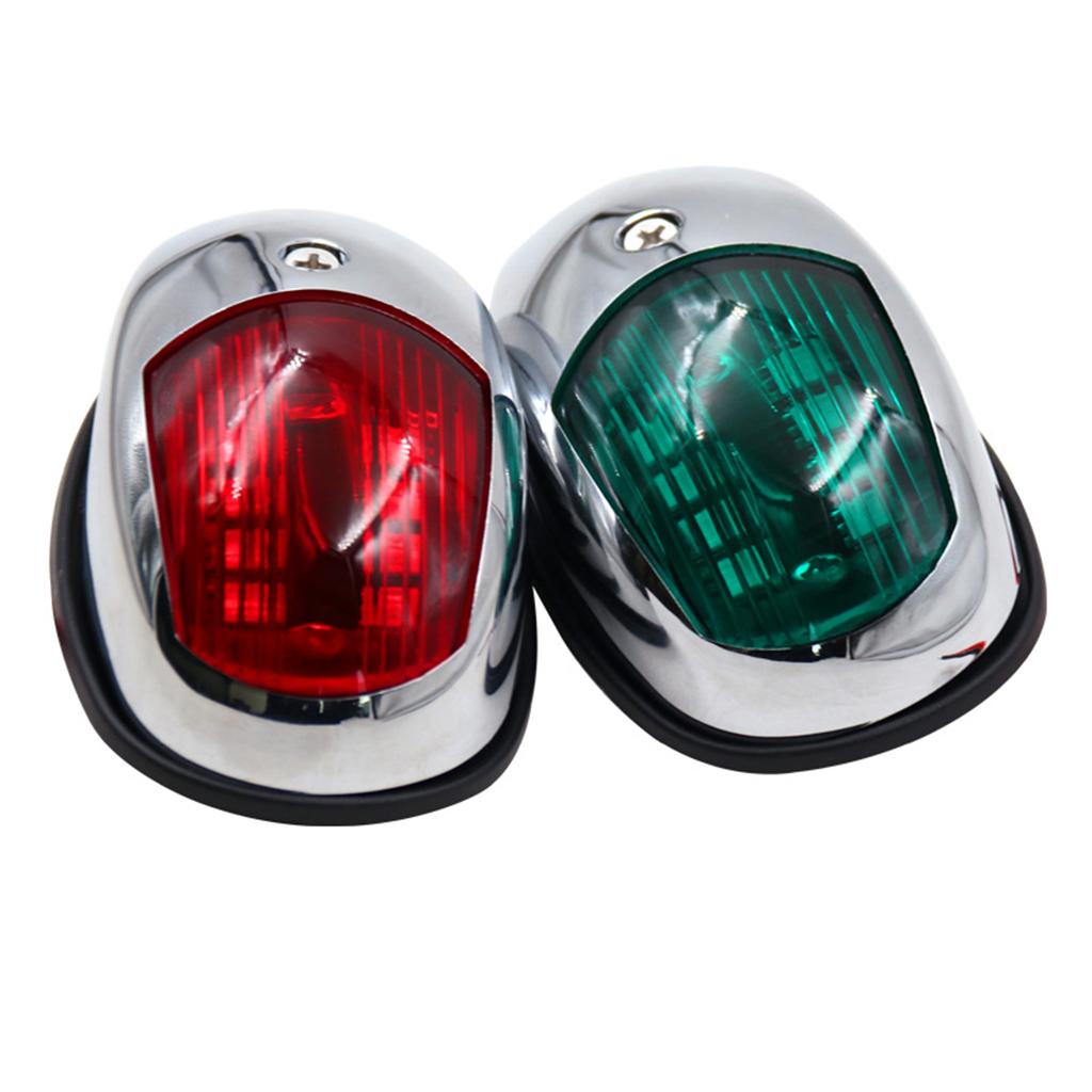 2 Pieces LED Marine Bow Light Navigation Side Lights for Boat (Red & Green)