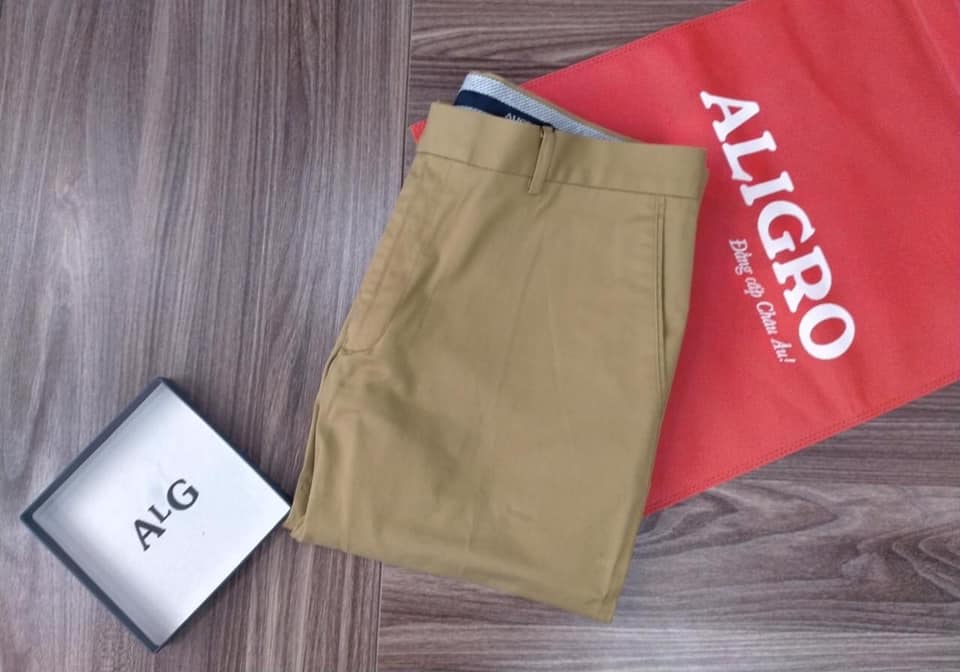 Quần kaki nam ALIGRO chất liệu kaki mềm mịn cao cấp dáng slimfit màu vàng ALGK019