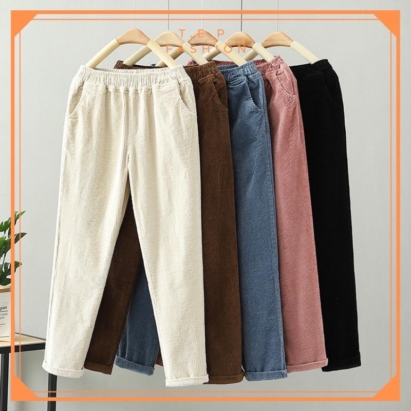 Quần Nhung Baggy Cạp Chun Kiểu dáng Hàn Quốc cho Nữ m098 Tep Fashion BAGGY-NHUNG02