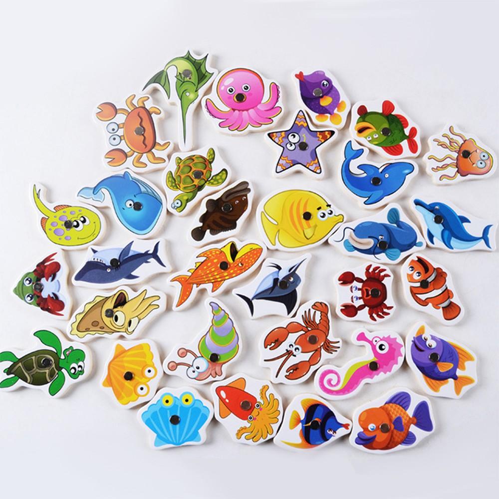 Bộ Đồ Chơi Gỗ Câu Hải Sản - Câu Cá 32 Con