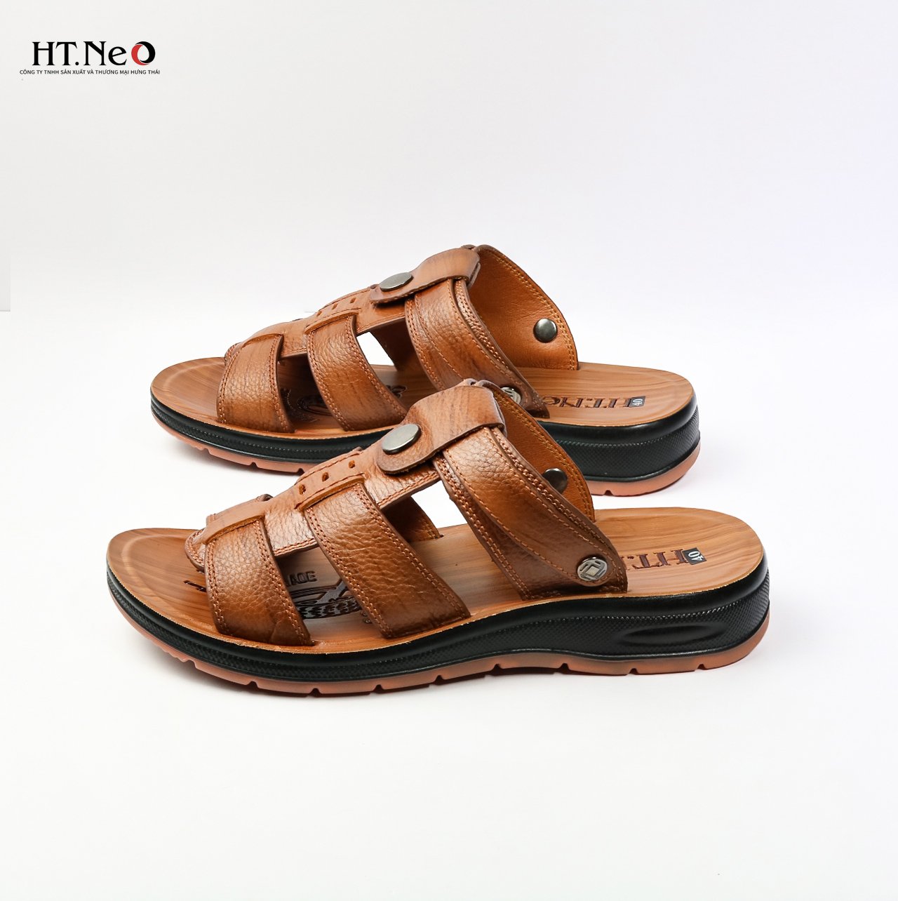 Sandal nam đế cao - Sandal nam HT.NEO 100% da bò tự nhiên, kiểu dáng và màu sắc nổi bật, quai da siêu bền chắc SD96 ):