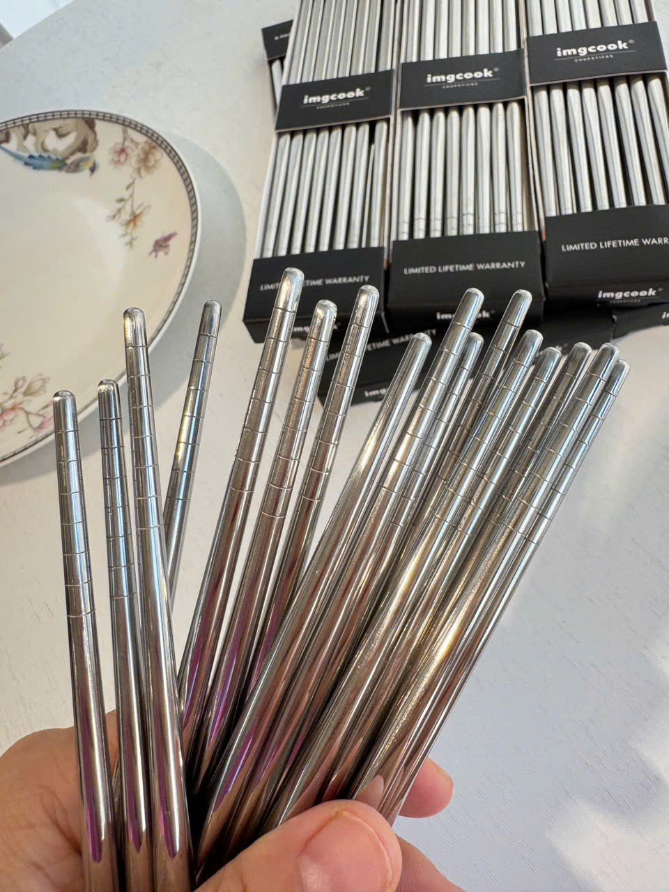 Đũa Inox Imgcook Cao Cấp 304 Chống Trượt – Đũa Ăn Gia Đình An Toàn, Bền Đẹp, Dễ Vệ Sinh- Hàng Chính Hãng MINIIN