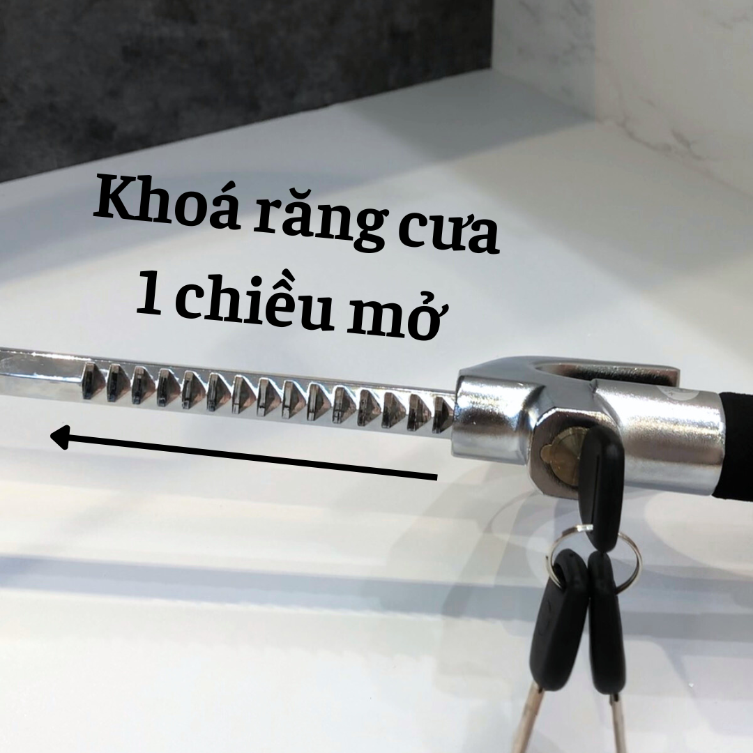 Khoá Vô Lăng Ôtô - Khoá tay lái xe hơi, đầu búa thoát hiểm + TẶNG KÈM MIẾNG MÚT DÁN CHỐNG TRẦY