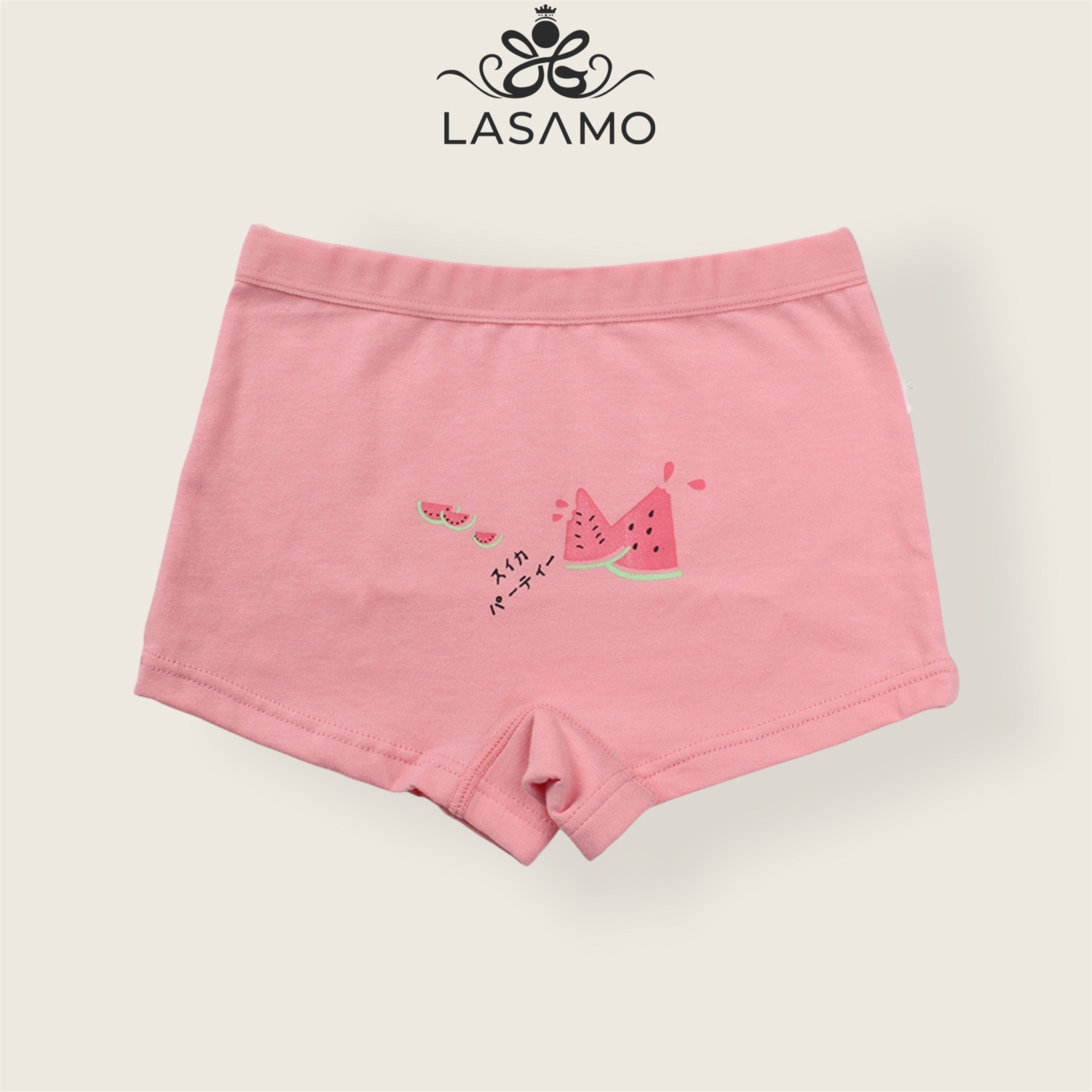 Quần chip bé gái, quần lót cho bé gái cotton cao cấp họa tiết Pink Watermelon dễ thương hãng LASAMO mã QLB027