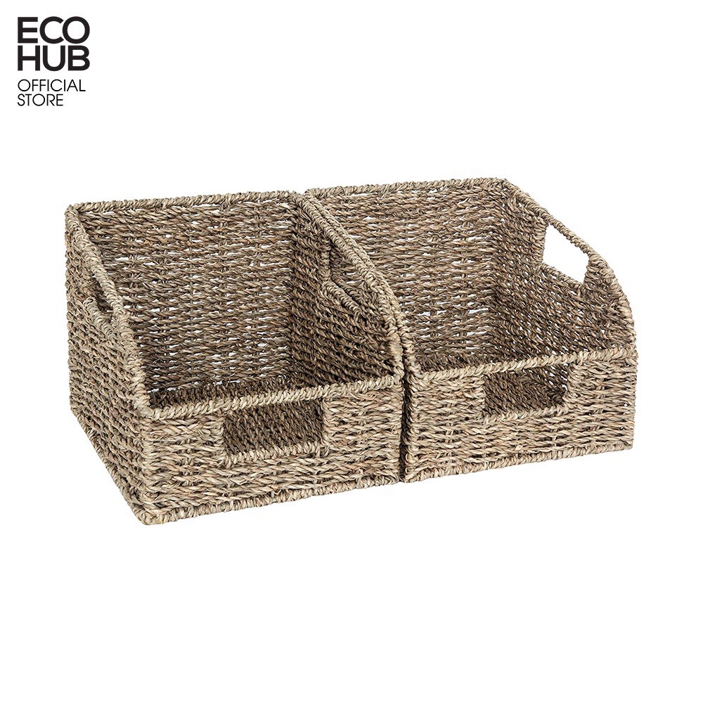 Giỏ cói đựng sách, vở, tài liệu, hồ sơ ECOHUB 18x25x20 cm