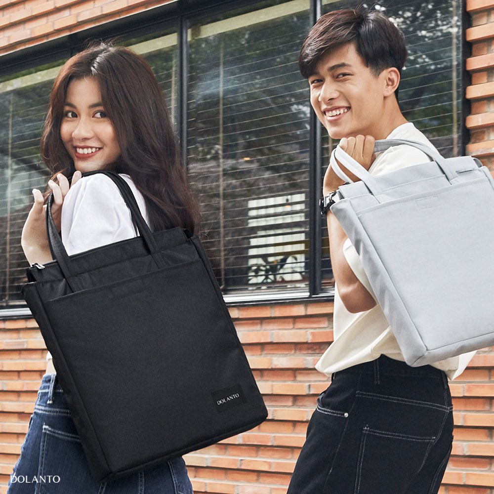 Túi Tote Túi Vải Canvas Chống Thấm Nước Đi Học Đi Chơi Có Khóa Miệng Thương Hiệu DOLANTO