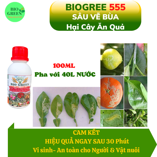 Chế phẩm sinh học trừ sâu bệnh BIO GREEN 100ml, thuốc trừ sâu rầy, rệp sáp, bọ trĩ, nhện đỏ,bọ cánh cứng.v.v, không độc hại