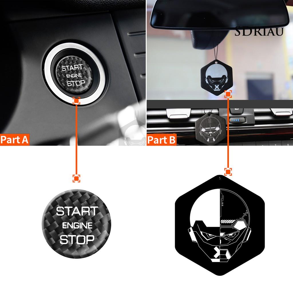 Miếng Dán Trang Trí Nút Bấm Khởi Động Xe Land Rover Bằng Sợi Carbon Cao Cấp