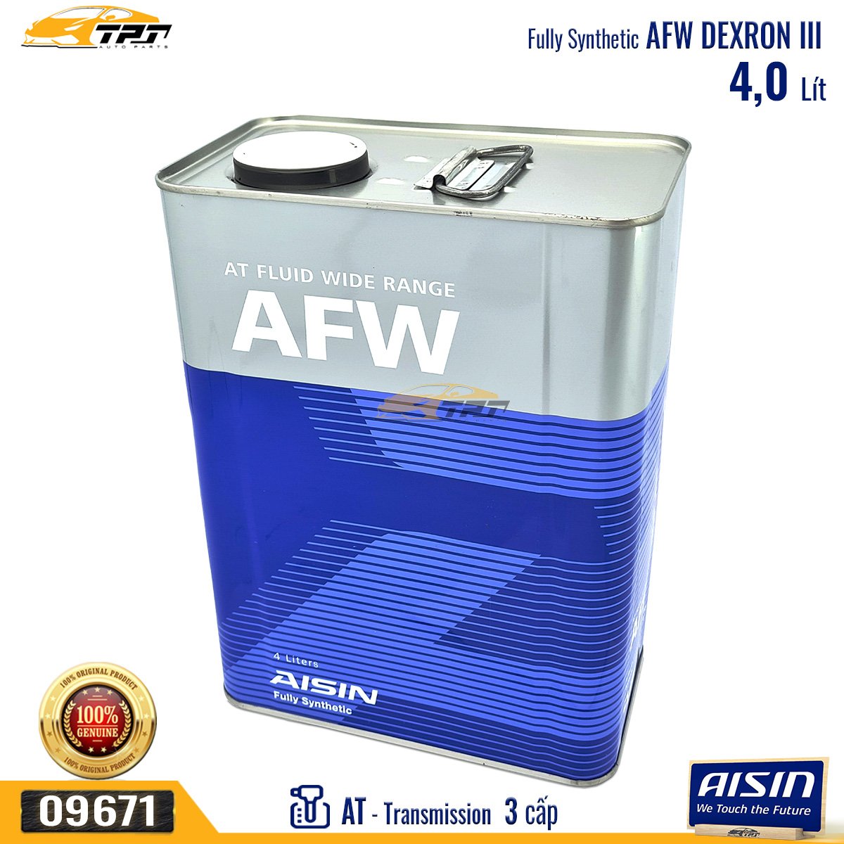 Nhớt Hộp Số Tự Động 3 Cấp AFW DEXRON III (4 Lít) ATFD34S AISIN - Japan