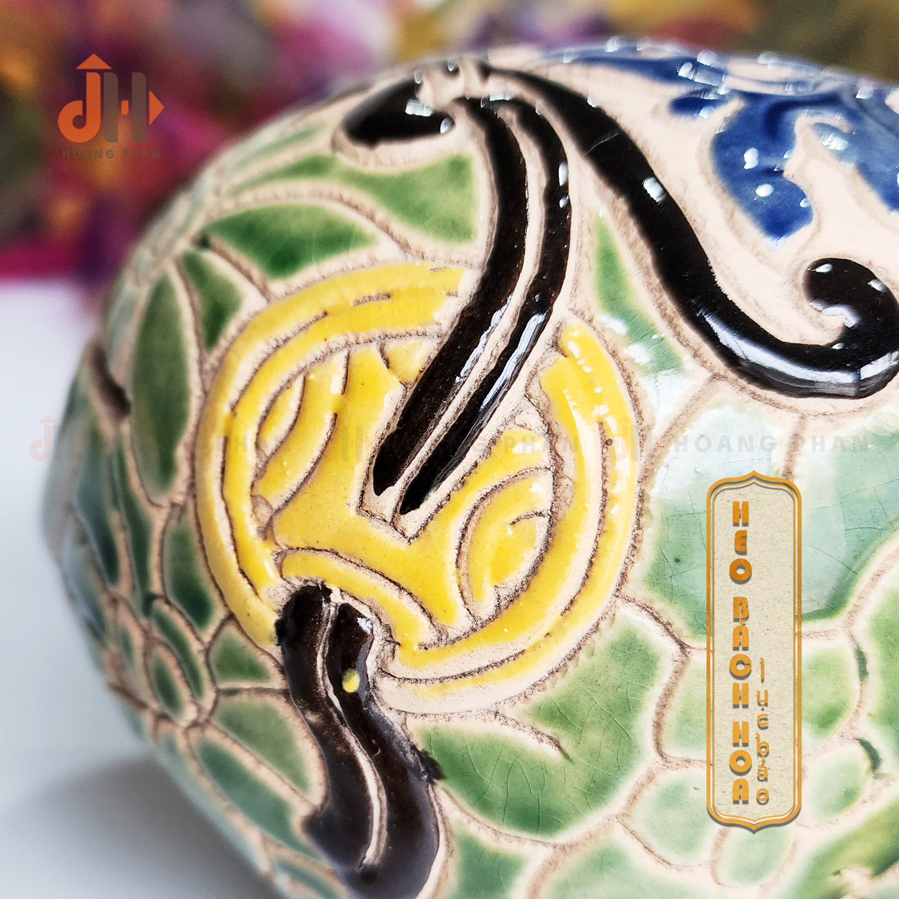 Heo Gốm Bách Hoa Lục Bảo