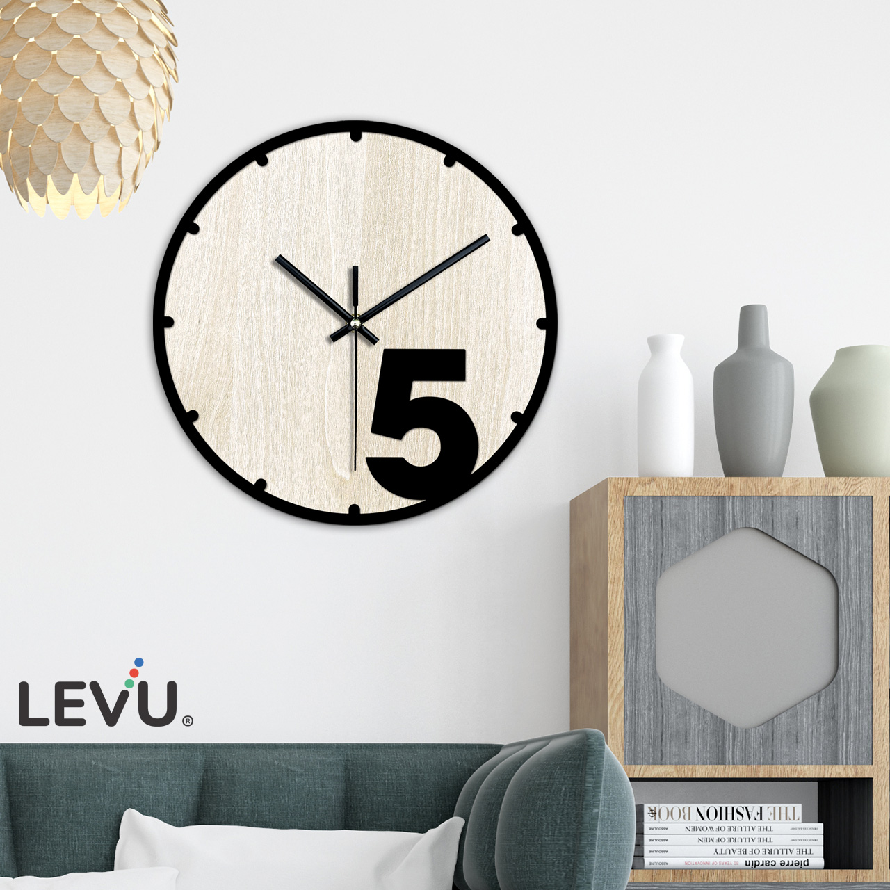 Đồng Hồ Treo Tường gỗ trang trí LEVU DH03 Handmade cao cấp