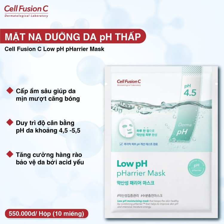 Cell Fusion C - Mặt Nạ Dưỡng Ẩm pH Thấp Low pH pHarrier Mask (25ml*10 miếng)