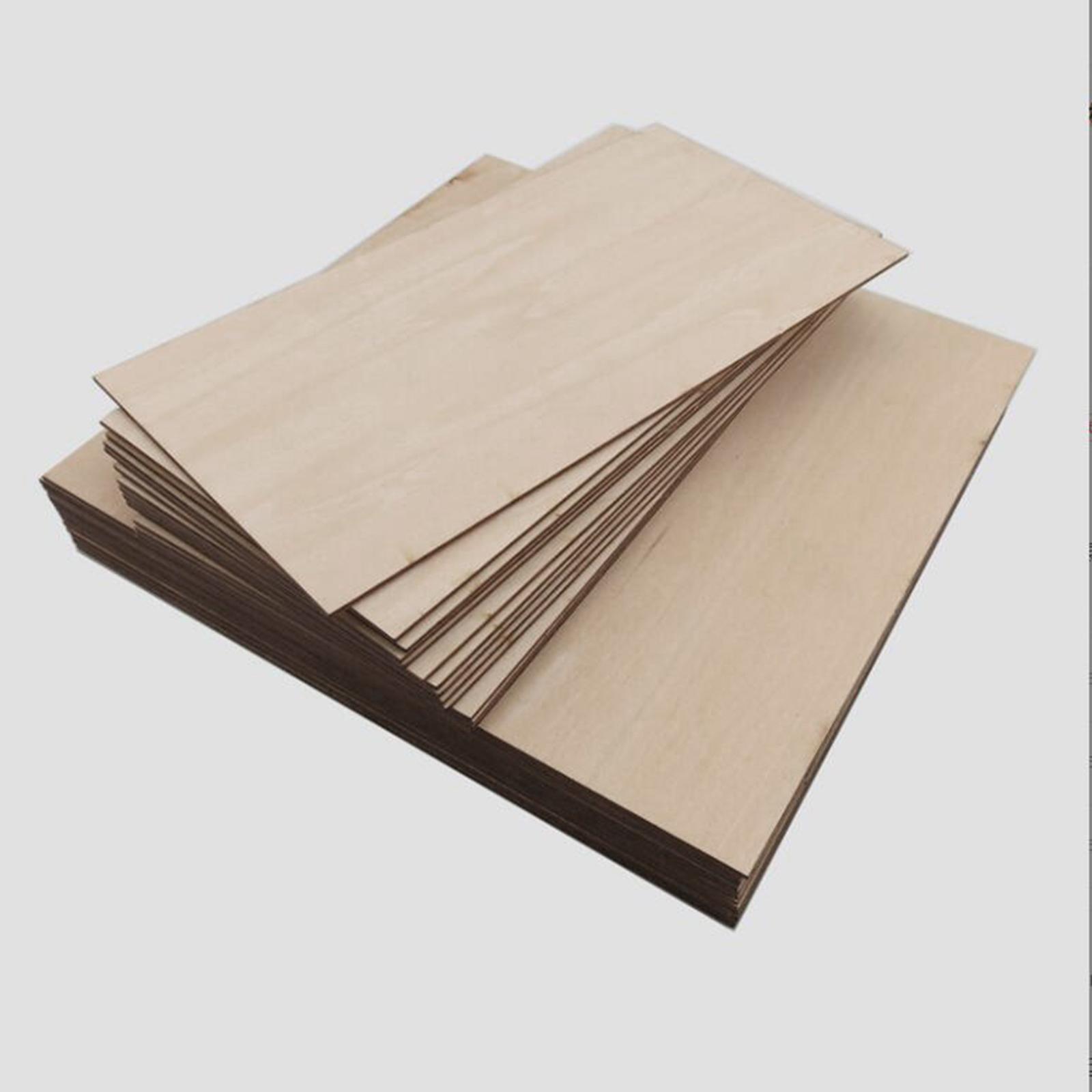 10Pcs Wood Sheets Craft Unfinished DIY Wooden Plate for Ship House Engraving