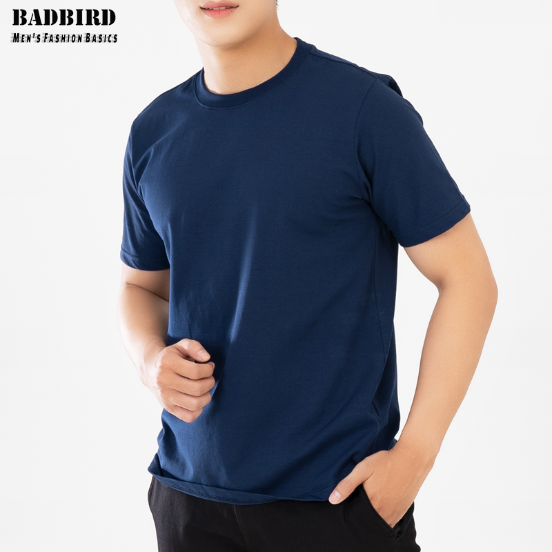 Áo Thun Nam Cotton Spandex CAO CẤP cổ tròn, co giãn 4 chiều, thấm hút, khô thoáng, Regular Fit, Thương hiệu Việt BADBIRD