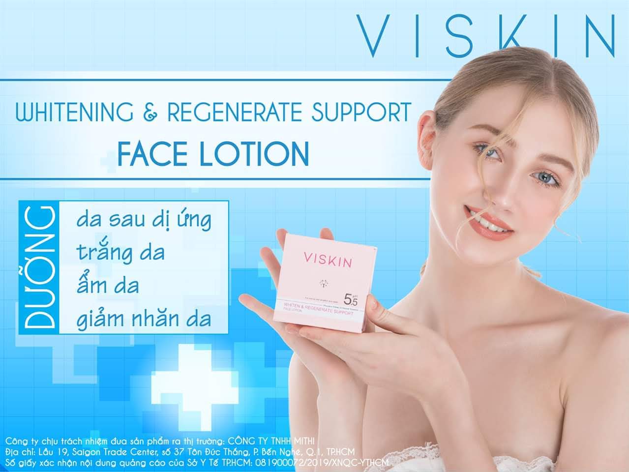 VISKIN WHITEN & REGENERATE SUPPORT FACE LOTION - KEM DƯỠNG TRẮNG HỖ TRỢ PHỤC HỒI DA VISKIN