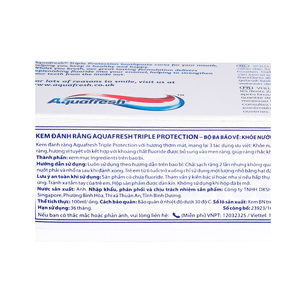 Kem Đánh Răng Aquafresh Triple Protection (100ml)