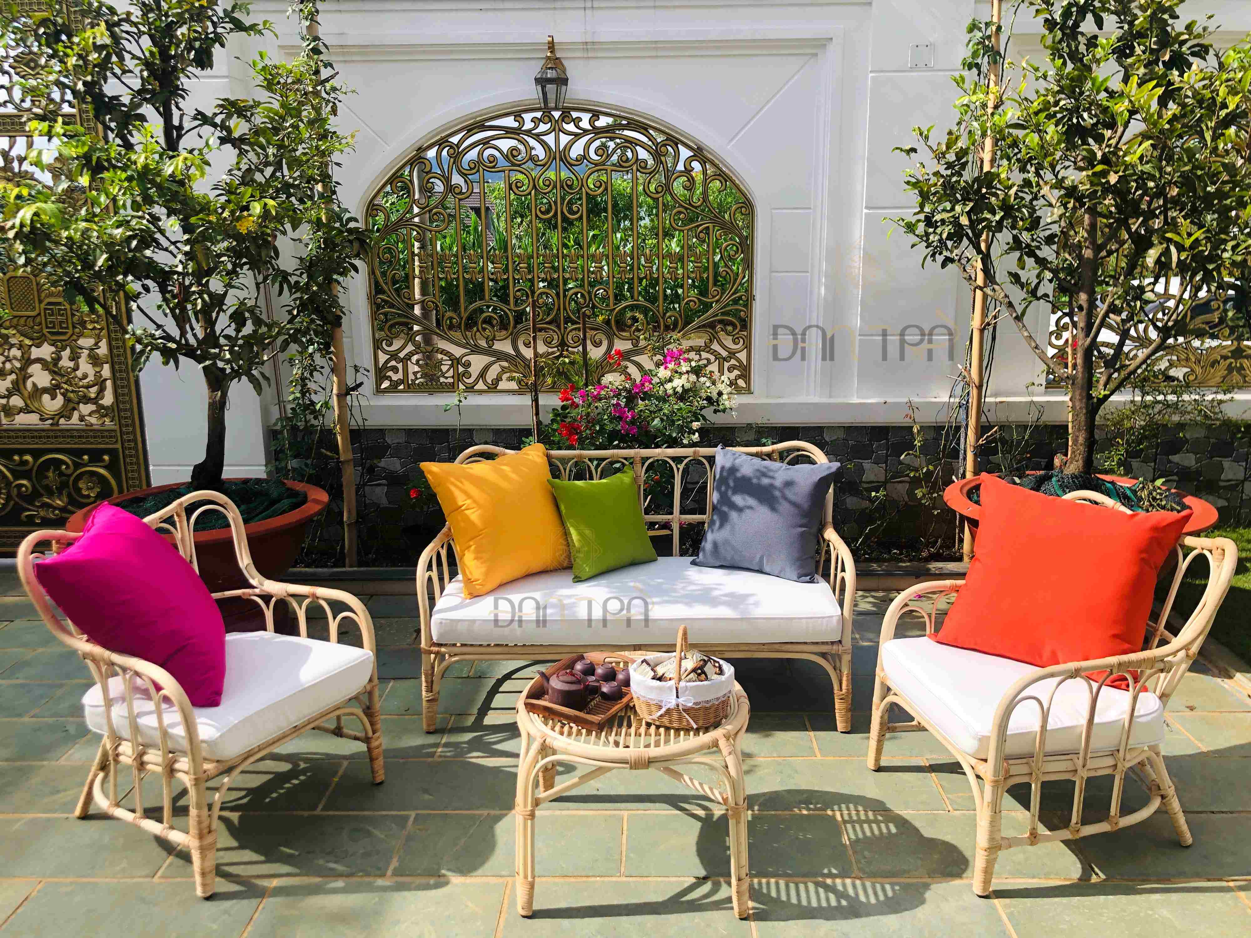 Bộ Bàn Ghế Mây Alizabeth Đan Trà- Bộ Bàn Ghế Mây Thư Giãn Gía Rẻ- Bộ Bàn Ghế Mây Thư Giãn Decor  Phòng Khách, Mây Tre Đan Trà