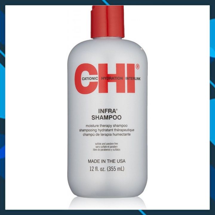 Dầu gội CHI Infra Moisture Therapy shampoo siêu mượt cho tóc khô hư tổn (xám) của Mỹ 355ml