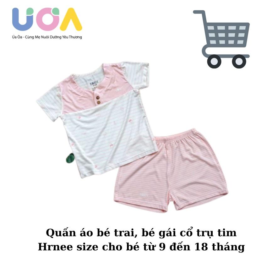 Quấn áo bé trai, bé gái cổ trụ tim Hrnee size cho bé từ 9 đến 18 tháng - Ghi