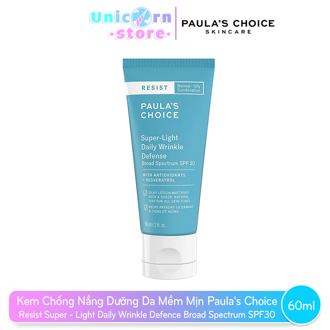 Kem chống nắng đa năng siêu nhẹ không bết dính Paula’s Choice Resist Super -Light Daily Wrinkle Defense SPF30 60ml