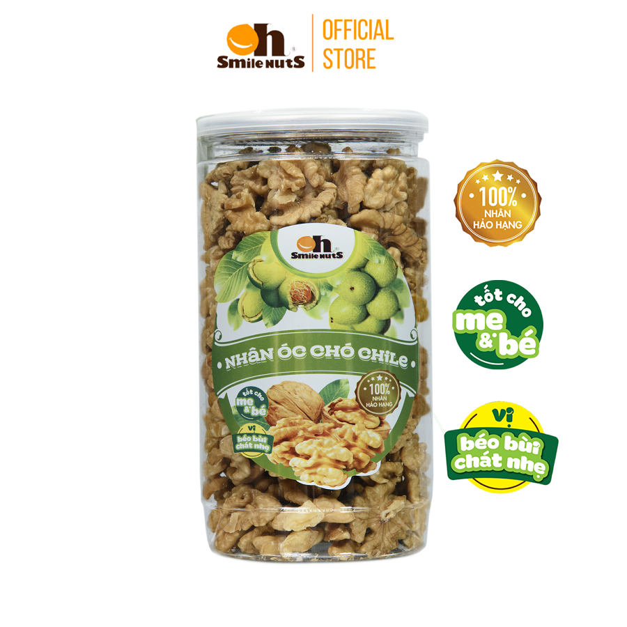 Nhân Óc Chó Smile Nuts Hộp (165g - 350g) | Nhập khẩu từ Chile, hàng được nhập quanh năm, luôn mới và thơm ngon